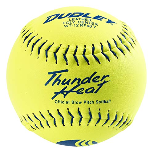 Dudley USSSA Thunder Heat Slow Pitch Classic M Stamp Softball - Leather Cover - 12 pack