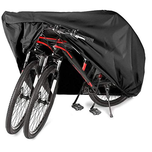 Audew Bike Cover for 2 or 3 Bikes Waterproof Outdoor Bicycle Cover Oxford Fabric Rain Sun UV Dust Wind Proof for Mountain Road Electric Bike