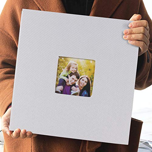 RECUTMS Large Photo Album Self Adhesive Magnetic Self-Stick Page Scrapbook Hand Made DIY Albums Holds 3X5, 4X6, 5X7, 6X8,8X10 Photos Family Album Travel Memory Book (White-Large)