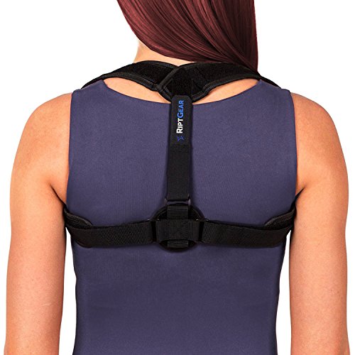 RiptGear Posture Corrector Support Brace for Women & Men - Adjustable Shoulder and Clavicle Support for Upper and Lower Back Pain Correction