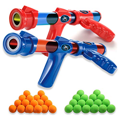 Fstop Labs 2 Pack Set Power Popper Gun with 40 Pcs Balls, Dual Battle Pack Foam Ball Air Powered Shooter Toy Guns for Kids Role Playing Great Toy for Indoor and Outdoor