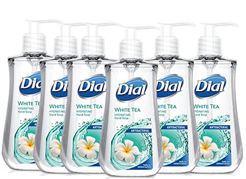 Dial Liquid Soap Anti-Bacterial White Tea 7.5 Ounce Pump (221ml) (Pack of 6)
