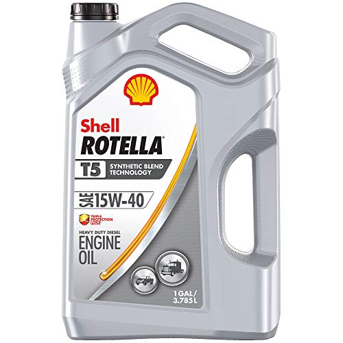 Shell Rotella T5 Synthetic Blend 15W-40 Diesel Engine Oil (1 Gallon, Single Pack)