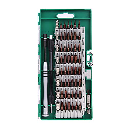 Emoly 60 in 1 Screwdriver Set, Precision Professional Repair Tool Kit, Magnetic Driver Kit with Flexible Shaft, Extension Rod for Mobile Phone, Smartphone, Game Console, Tablet, PC, Green