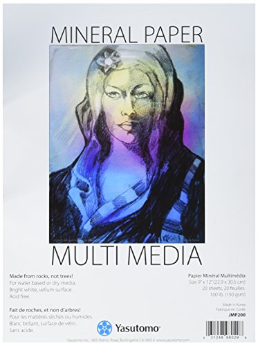 Yasutomo JMP200 20 Sheet Multi-Media Mineral Paper Pad, 9' by 12', White