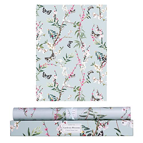 MERRITON Scented Drawer Liners, Royal Fresh Scent Paper Liners for Cabinet Drawers, Dresser Shelf, Linen Closet, Perfect for Kitchen, Bathroom, Vanity (6 Sheets) (Gardenia Blossoms)