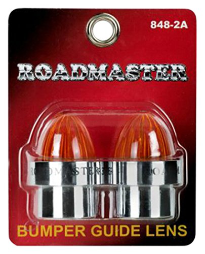 Roadmaster 848-2A Chrome Amber Threaded ABS Bumper Guide Lens, 2 Pack
