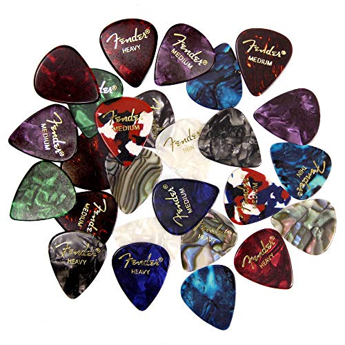 Fender Premium Picks Sampler - 24 Pack Includes Thin, Medium & Heavy Gauges (Austin Bazaar Exclusive)