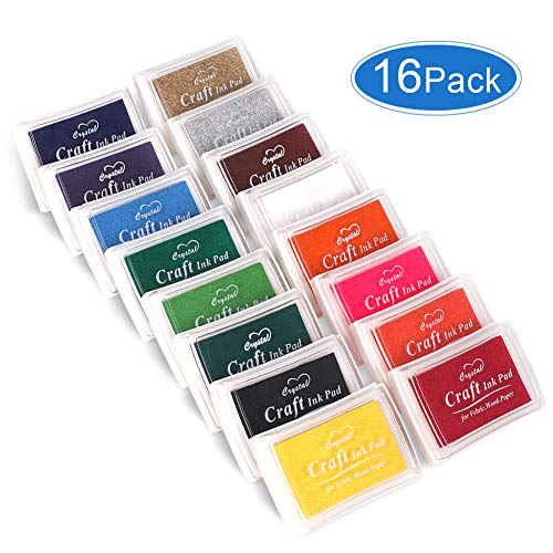 Finger Ink Pads for Kids Washable Craft Ink Stamp Pads, DIY for Rubber Stamps, Paper, Scrapbooking, Wood Fabric, Best Gift for Kids (16colors)
