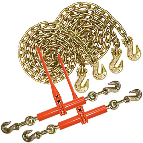 VULCAN Chain and Load Binder Kit - Grade 70-3/8 Inch x 10 Foot - 6,600 Pound Safe Working Load