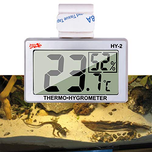 capetsma Reptile Thermometer, Digital Thermometer Hygrometer for Reptile Terrarium, Temperature and Humidity Monitor in Acrylic and Glass Terrarium,Accurate - Easy to Read - No Messy Wires