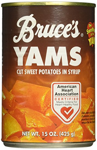 Bruce's, Yams, Cut Sweet Potatoes in Syrup, 15oz Can (Pack of 6) (Choose Can Sizes Below) (15oz Can)