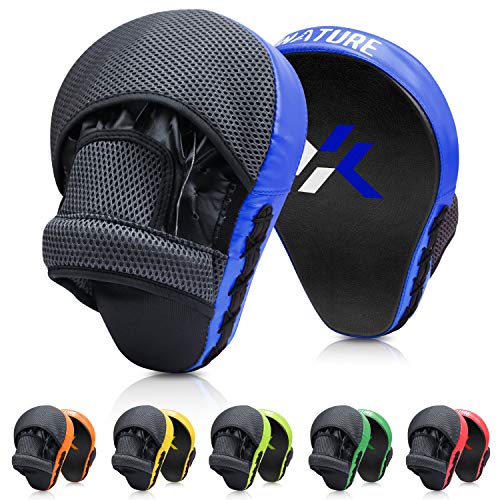 Xnature Essential Curved Boxing MMA Punching Mitts Boxing Pads w/Gift Box Hook & Jab Pads MMA Target Focus Punching Mitts Thai Strike Kick Shield for X'Mas Gift