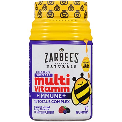 Zarbee's Naturals Children's Complete Multivitamin + Immune* Gummies, Mixed Berry Flavors, 70 Gummies