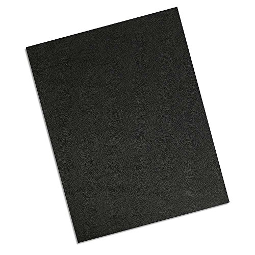 Leather Texture Polycovers - No Window - Round Corners - 16 Mil Oversize Letter - Black - Durable and Elegant - 50 Pack