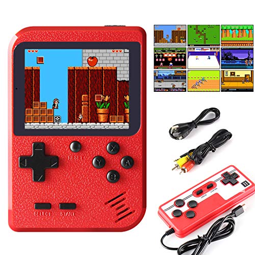 JAMSWALL Handheld Game Console, Retro Mini Game Player with 400 Classical FC Games 2.8-Inch Color Screen Support for Connecting TV & Two Players 800mAh Rechargeable Battery Present for Kids and Adult