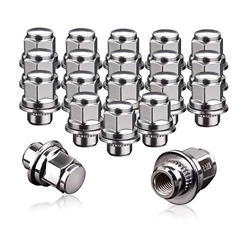 Lug Nuts 12x1.5 Mag Seat Chrome, m12x1.5 Wheel Lug Nuts 1.46' Tall 0.83' Hex Compatible for Chrysler Toyota Lexus Vehicles with Washer, 20Pcs