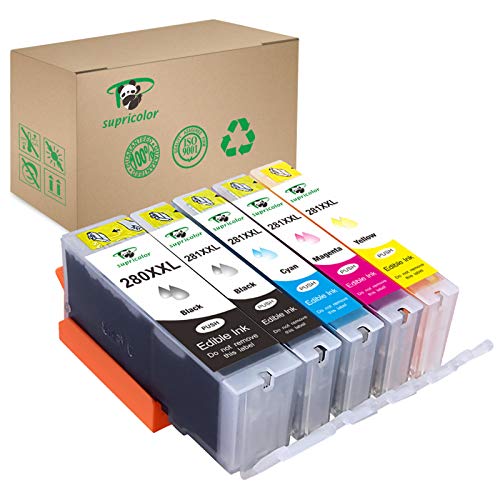 Supricolor PGI-280XL CLI-281XL Ink Cartridges for Bakey, Replament Ink Cartridges 280 XL and 281 Compatible with Pixma TS6120 TS6220 TS8220 TS9520 Printers 5 Pack