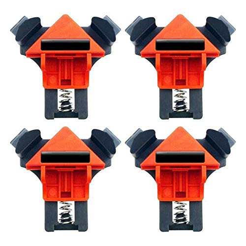4pcs Right Angle 90°, Corner 45° Woodworking Clamps Multifunction 90 Degree Quick Picture Frame Clip Fixer for Carpenter Engineering Photo Framing