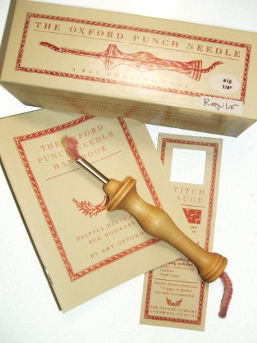 Oxford Wood Punch Needle Rug Hooking Tool #10 1/4' Regular w/ Box Booklet