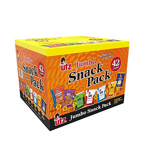 Utz Snack Variety Pack (Pack of 42) Individual Snacks, Includes Potato Chips, Cheese Curls, Popcorn, and Party Mix, Crunchy Travel Snacks for Lunches, Vending Machines, and Enjoying on the Go