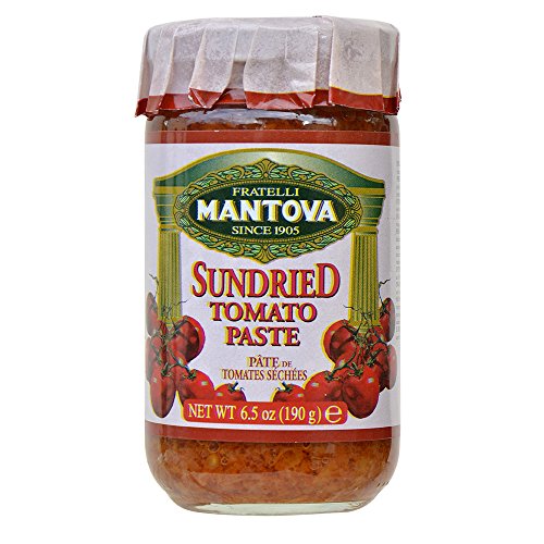 Mantova Sundried Tomato Spread Paste 6.5 oz (Pack of 4). The bright flavor of tomatoes intensifies when they are sliced and spread out to slowly dry. It’s great on pasta in a variety of ways.