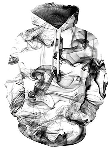 Unisex Wash Ink Painting Hipster Creative Realistic Pullover Hoodie Sweatshirt for Women Men