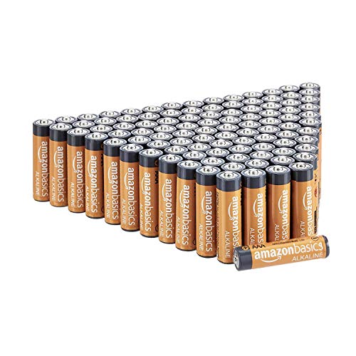 AmazonBasics 100 Pack AAA High-Performance Alkaline Batteries, 10-Year Shelf Life, Easy to Open Value Pack