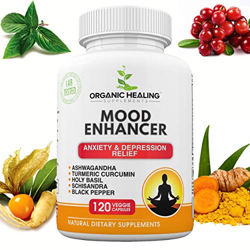All Natural Mood Enhancer | Anxiety Relief | Depression Relief | Ashwagandha, Turmeric Curcumin, Holy Basil, Schisandra, and Black Pepper | Balanced Body & Mind