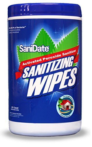 SaniDate Hard Surface Sanitizing Wipes - 125 count - EPA Registered - No Rinse - Green Cleaning