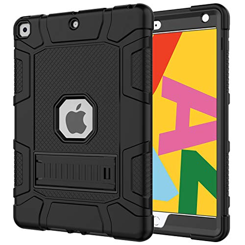 Azzsy iPad 8th Generation Case, iPad 7th Generation Case, iPad 10.2 2020/2019 Case, Slim Heavy Duty Shockproof Rugged High Impact Protective Case for iPad 10.2 inch 2020/2019,Black