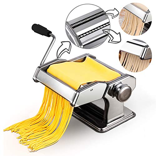 Manual Pasta Makers Home Kitchen Split Noodle Making Machine Adjustable Thickness Stainless Steel Rolling Machine