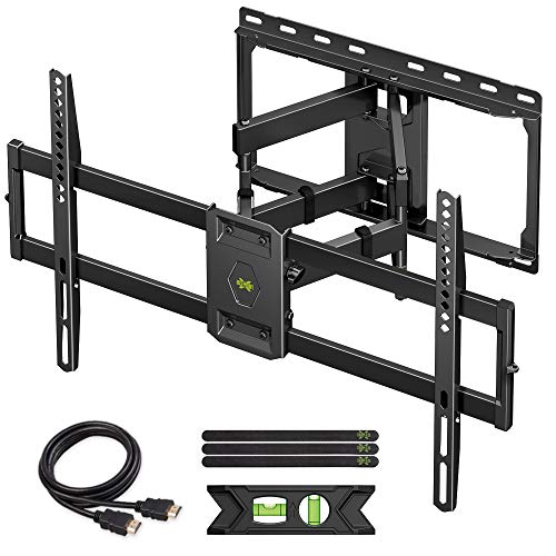 USX MOUNT Full Motion TV Wall Mount for Most 47-84 inch Flat Screen/LED/4K TVs, TV Mount Bracket Dual Swivel Articulating Tilt 6 Arms, Max VESA 600x400mm, Holds up to 132lbs, Arms Up to 16' Wood Stud