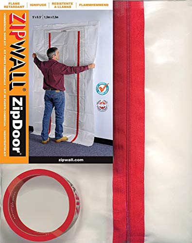 ZipWall ZipDoor Commercial Door Kit for Dust Containment, Flame Retardant, ZDC