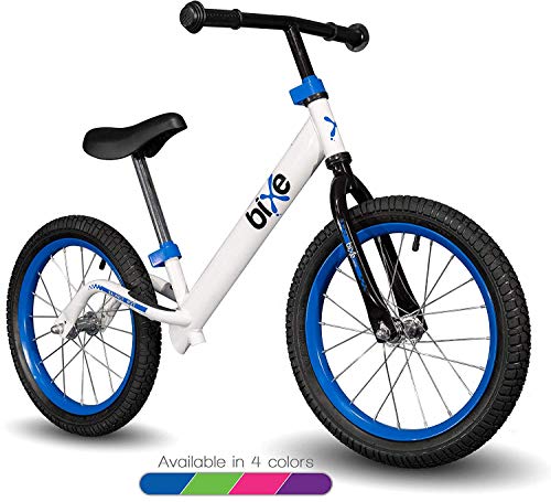 Blue Pro Balance Bike for Big Kids and Kids with Special Needs - 16' No Pedal Glide Training Bicycle for Children Ages 5,6,7,8. Peddle-Less Bike Made for Fun Learning.