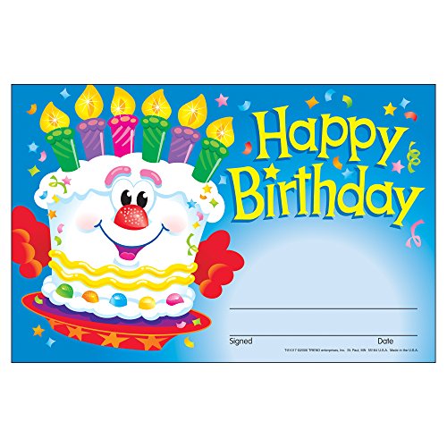 TREND enterprises, Inc. Happy Birthday Cake Recognition Awards, 30 ct