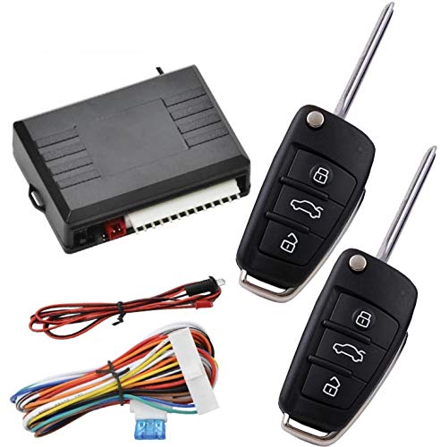 Universal Car Keyless Entry System, Vehicle Remote Central Control Box Kit with 2 Keys for Security Door Lock/Unlock Auto Window Output & Trunk Release