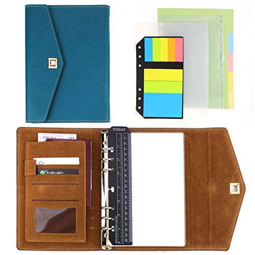 SynLiZy A5 PU Leather Personal Organizer Undated Planner 7.3' x 9.06' with 12 Accessories,Thick Paper,Refillable Loose Leaf