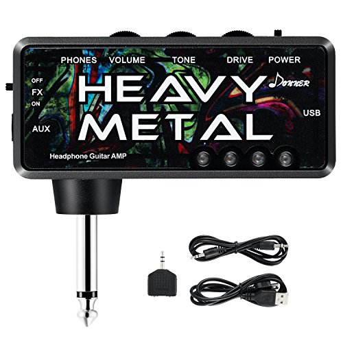 Donner Guitar Headphone AMP Heavy Metal Pocket FX Chorus Rechargeable Mini Practice Amplifier