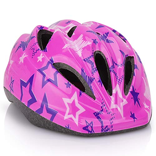 LX LERMX Kid Bicycle Helmets, Kids Bike Helmet Ages 5-14 Adjustable from Toddler to Youth Size, Durable Kids Bike Helmet with Fun Designs for Boys and Girls Safety and Comfort (Pink)