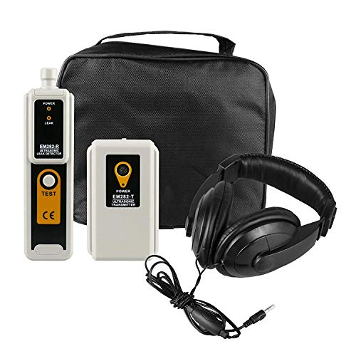 Leak Detection Tools，Ultrasonic Leak Detector & Transmitter with Headphone Accessory Kit for Pipeline/tire/Refrigeration Equipment Leak Detection, Automotive Window Seal Inspection etc.
