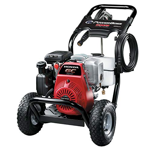 PowerBoss 3100 MAX PSI at 2.4 GPM Gas Pressure Washer with Detergent Tank, 25-Foot High-Pressure Hose, and 4 Quick-Connect Nozzles, Powered by Honda