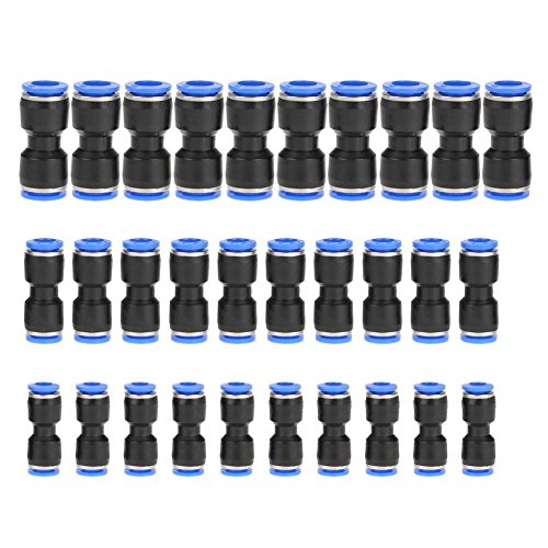 30 pcs Quick Release Pneumatic Parts Straight Push Connectors Air Line Fittings Joint Adapter for 1/4 5/16 3/8 Tube
