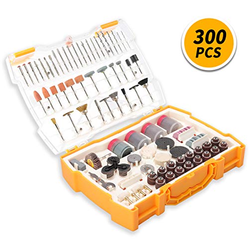 Rotary Tool Accessories Kit 300pcs, UTOOL All-Purpose Rotary Accessory Set Universal Fitment for DIY Woodworking, Cutting, Grinding, Sanding, Sharpening, Carving and Polishing