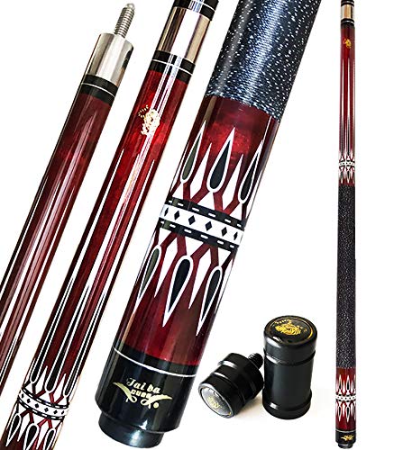 Tai ba cues Pool cue Linen Wrap Pool Stick cue with 13mm Multilayer Leather Tip, 58', Hardwood Canadian Maple Professional Billiard 19, 20, 21 Oz (Selectable) 2-Piece Pool Cue Stick