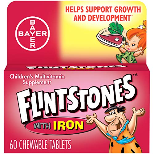 Flintstones Chewable Kids Vitamins with Iron, Multivitamin for Kids & Toddlers with Vitamin D, Vitamin C & More, 60ct