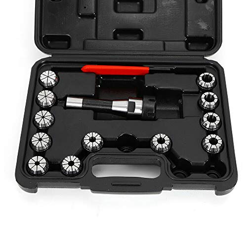 Collet Set, 12pcs Precision ER32 Spring Collet Set Collet Chuck Holder R8 Shank Spanner Clamping + Wrench + Storage Box for Milling Lathe Tool (US STOCK)