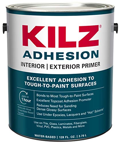 KILZ L211101 Adhesion High-Bonding Interior Latex Primer/Sealer, White, 1-Gallon, 1 Gallon, 4 l