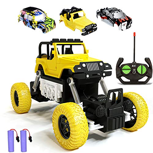 Kulariworld RC Cars Rechargeable Remote Control Car Off Road Truck Hobby RC Crawlers Toy for Kids Boys Girls Gift 27 MHz High Speed Stunt Vehicle with 2 Rechargeable Batteries