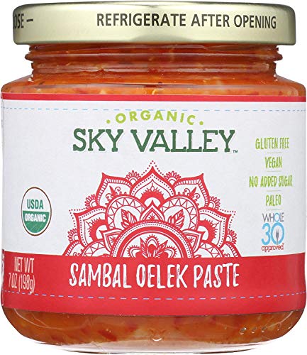 Sky Valley Sambal Oelek Paste, 7 Ounce, 1-Pack (USDA Organic, Whole30 Approved, Vegan, Gluten Free)